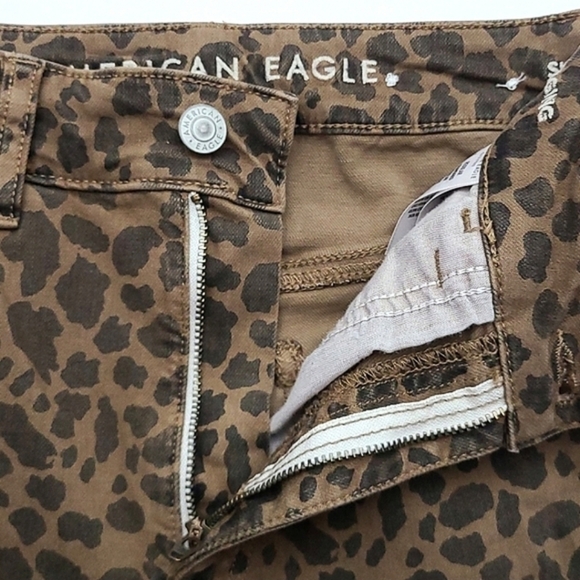 AEO Next Level Stretch Super Hi-Rise Jegging Two Tone Brown Animal Print Size 0 - Picture 5 of 15
